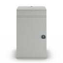 Datorskåp Verner, HxB 1060 x 650 mm, utan monitorskåp, ljusgrå dörrar