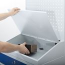 Datorskåp Verner, HxB 1770 x 650 mm, med håltavla och pulpettillbyggnad, ljusgrå dörrar