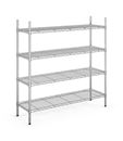 Gallerhylla Joel, belastning per hyllplan 100 kg, BxD 1220 x 460 mm, grundsektion, höjd 1370 mm, 4 hyllplan