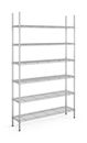 Gallerhylla Joel, belastning per hyllplan 100 kg, BxD 1220 x 360 mm, grundsektion, höjd 2180 mm, 6 hyllplan