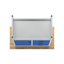 Verktygsbänk Halvar, 3 lådor, 1 dörr, bredd 1500 mm, ljusgrå / gentianblå