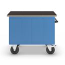 Verktygsvagn Ingvar, 1 skåp, 1 skåp med lådor, bicolor, stomme i ljusblått, fronter i silver, MDF-bänkskiva