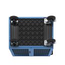 Verkstadsvagn Indra, front och långsidor av stålgaller, utan hyllplan