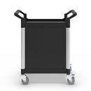 Rullvagn Pelle, med 2 sidoväggar, 1 bakvägg, pardörrar, 2 hyllplan, LxBxH 850 x 480 x 950 mm