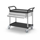 Rullvagn med lådor Pelle, LxBxH 850 x 480 x 950 mm, 2 lådor, 2 hyllplan, lastkapacitet 200 kg