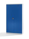 Kemikalieskåp Tom, med 4 tråghyllor, dörrar gentianblå
