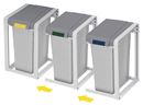 Sopsorteringskärl Georg, volym 3 x 38 l, BxHxD 1065 x 560 x 395 mm, trippelstation