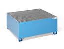 Uppsamlingskärl Rufus, för 1 x 1000 l-container/4 x 200 l-fat, stående, pulverlackerad, blå RAL 5012