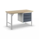 Arbetsbänk Jostein, bredd 1500 mm, 3 lådor 1 x 125 / 2 x 175 mm, ljusgrå/antracitgrå