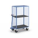 Hyllvagn, öppen långsida, 1 hyllplan, ljusblå