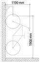 Cykelhängare Carsten, för väggmontering, längd 1170 mm, från 2 st