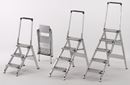 Trappstege Torvald, räfflade aluminiumsteg, med säkerhetsbygel, 4 steg