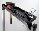 Trappstege Torvald, alu-steg med PVC-beläggning, med säkerhetsbygel, 3 steg