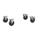 Hjulsats till hyllvagn och rullvagn CustomLine, 2 bromsade länkhjul, 2 fasta hjul, massivgummihjul Ø 200 mm