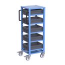 Backställ med backar CustomLine, för backar LxB 400 x 300 mm, blå, med 5 backar, 120 mm höga