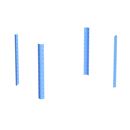 Hörnstolpe till hyllvagn och rullvagn CustomLine, för verkstads- och hyllvagn, höjd 650 mm, 4-pack, ljusblå RAL 5012