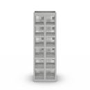 Småfacksskåp Klynne, BxDxH 600x500x1800 mm, klinka, 12 dörrar i 2 skåp, grå/basaltgrå