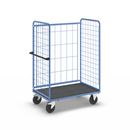 Rullbur med trådgaller Ilotar, lastkapacitet 500 kg, massivgummihjul, lastyta LxB 1140 x 730 mm