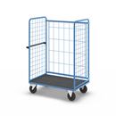 Rullbur med trådgaller Ilotar, lastkapacitet 500 kg, massivgummihjul, lastyta LxB 1140 x 730 mm