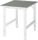 Arbetsbord Rickard, underrede 60 x 30 mm, linoleumskiva, BxD 750 x 1000 mm, ljusgrå