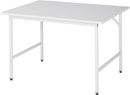 Arbetsbord Rickard, stativ 30 x 30 mm, melaminbelagd skiva, BxD 1250 x 1000 mm, ljusgrå