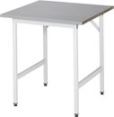 Arbetsbord Rickard, stativ 30 x 30 mm, skiva med rostfritt stål, BxD 750 x 800 mm
