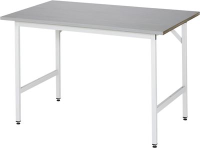 Arbetsbord Rickard, stativ 30 x 30 mm, skiva med rostfritt stål, BxD 1250 x 800 mm