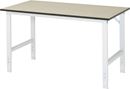 Arbetsbord Rickard, stativ 60 x 30 mm, MDF-skiva, BxD 1500 x 800 mm, ljusgrå