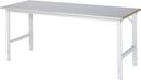 Arbetsbord Rickard, stativ 60 x 30 mm, stålplåtsbelagd skiva, BxD 2000 x 800 mm, ljusgrå