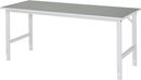 Arbetsbord Rickard, underrede 60 x 30 mm, linoleumskiva, BxD 2000 x 800 mm, ljusgrå