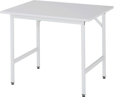 Arbetsbord Rickard, stativ 30 x 30 mm, melaminbelagd skiva, BxD 1000 x 800 mm, ljusgrå