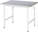 Arbetsbord Rickard, stativ 30 x 30 mm, stålplåtsbelagd skiva, BxD 1000 x 800 mm, ljusgrå