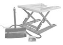 Lyftbord Harriet, E-form, lastkapacitet 1200 kg, fotreglage