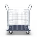 Gallervagn Hilma, med skjutbygel i rostfritt stål, lastkapacitet 370 kg