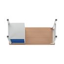 Arbetsbänk Jostein, bredd 2000 mm, 3 lådor 1 x 125 / 2 x 175 mm, ljusgrå/gentianablå