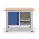 Arbetsbänk Edmund, 1 dörr, 1 öppet fack med botten, BxD 1200 x 600 mm