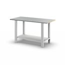 Arbetsbänk Henning, skivans tjocklek 1500 mm, med förvaringshylla, stålplåtsskiva