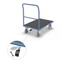 Plattformsvagn Line, med 4 halvhöga väggar, centralbroms, LxB 1300 x 800 mm, elastiska hjul