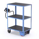 Eldriven hyllvagn CustomLine, 3 hyllplan, antracitgrå RAL 7016, elastisk gummi