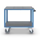 Bordsvagn Industri Industri, 2 lastytor, med centralbroms, lastyta 1050 x 700 mm, ljusblå