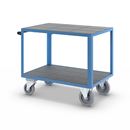 Bordsvagn Industri Industri, 2 lastytor, med centralbroms, lastyta 1050 x 700 mm, ljusblå