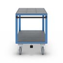 Bordsvagn Industri Industri, 2 lastytor, med centralbroms, lastyta 1050 x 700 mm, ljusblå