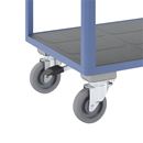 Bordsvagn Industri Industri, 2 lastytor, med centralbroms, lastyta 1050 x 700 mm, ljusblå