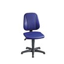 Arbetsstol Flexus, höjdinställning med gasfjäder, konstläder, blå, med glidfötter