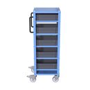 Backställ med backar CustomLine, för backar LxB 400 x 300 mm, blå, med 5 backar, 120 mm höga