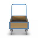 Plattformsvagn Line, med 4 halvhöga väggar, centralbroms, LxB 1300 x 800 mm, elastiska hjul