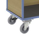 Plattformsvagn Line, med 3 höga väggar, centralbroms, LxB 1150 x 700 mm, elastiska hjul