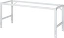 Arbetsbord Rickard, stativ 60 x 30 mm, melaminbelagd skiva, BxD 4000 x 800 mm, ljusgrå