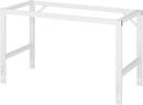 Arbetsbord Rickard, stativ 60 x 30 mm, skiva i massiv bok, BxD 3000 x 800 mm, ljusgrå