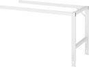 Arbetsbord Rickard, stativ 60 x 30 mm, skiva i massiv bok, BxD 3000 x 800 mm, ljusgrå